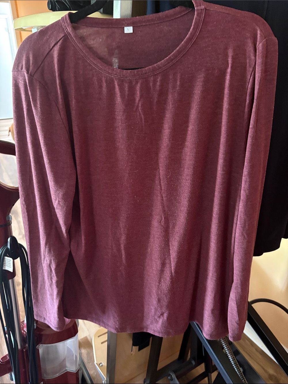 Amazon Essentials Women's Long-Sleeve Crewneck Top - Burgundy